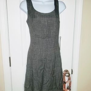 NWT Cynthia Rowley Grey Tweed Pleated Dress Sz 10
